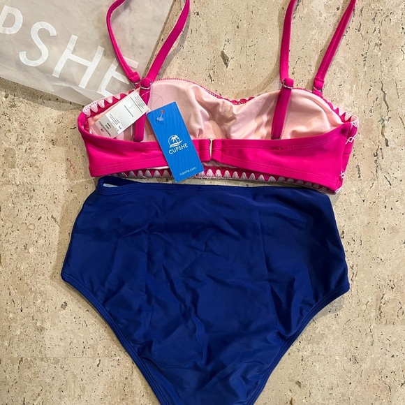 CUPSHE Women's Bikini Two Piece High Waisted Shell Stitched Size XS - Picture 6 of 7